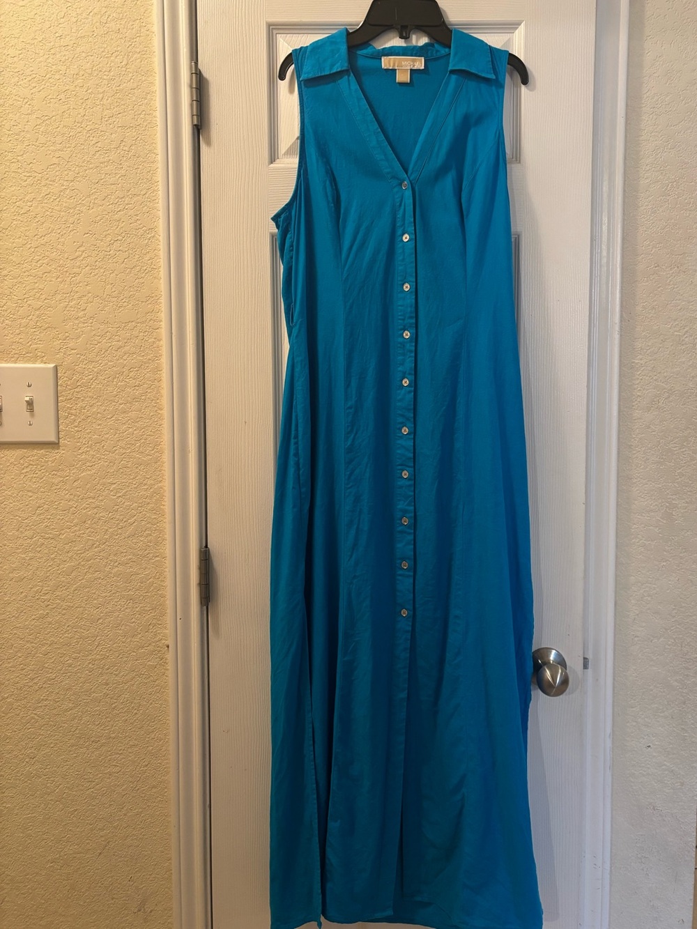 Michael Kors Sleeveless Teal Maxi Dress